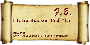 Fleischhacker Beáta névjegykártya
